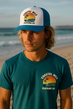 Coastal Mile Foam Trucker Hat – Embroidered Classic Dock Sunset Logo