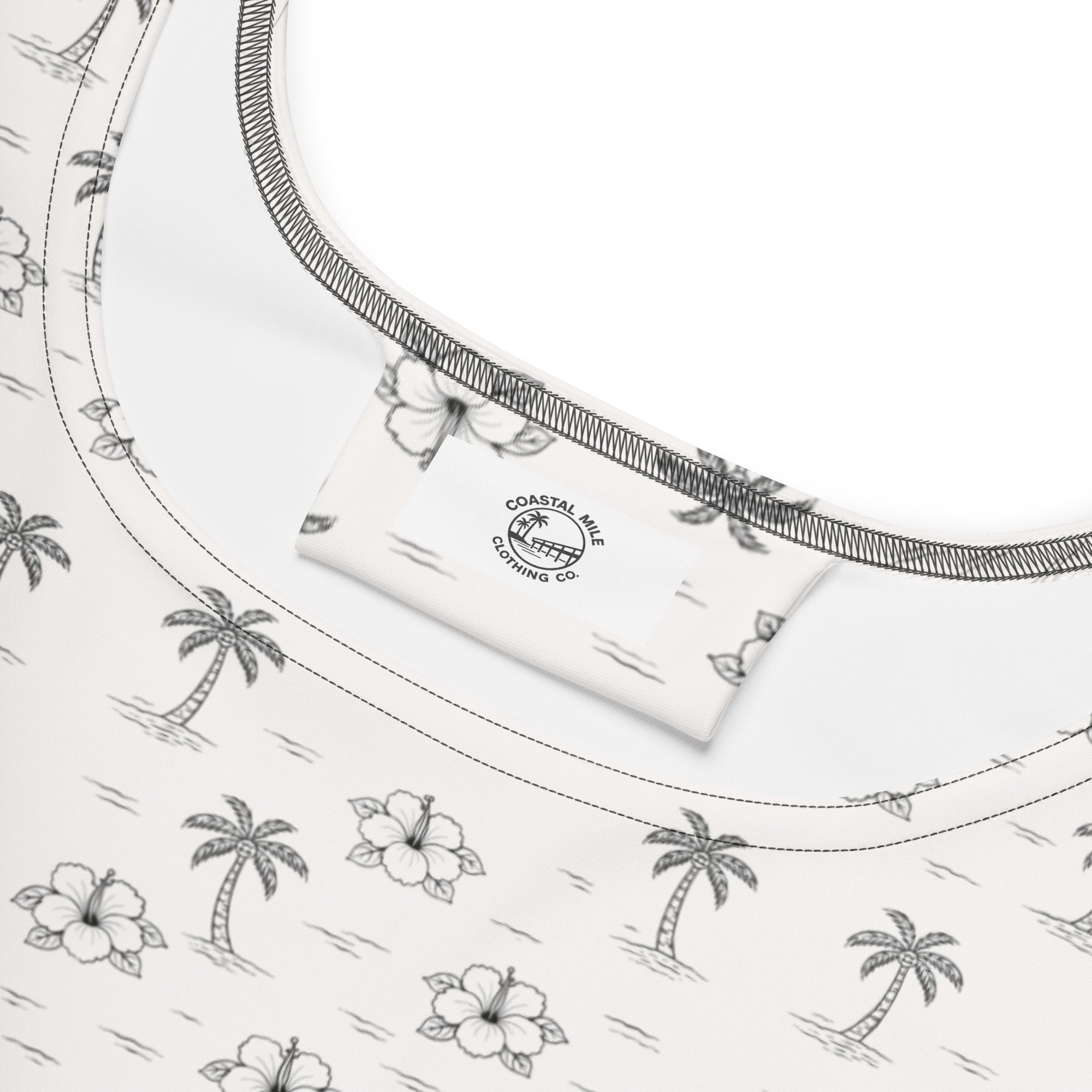 Bone Palm Floral Skater Dress