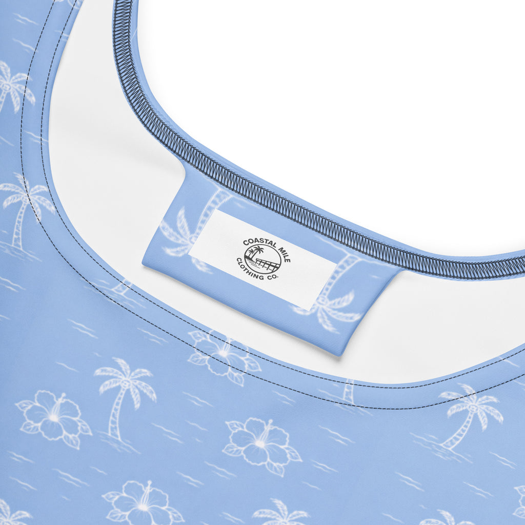 Sky Floral Skater Dress