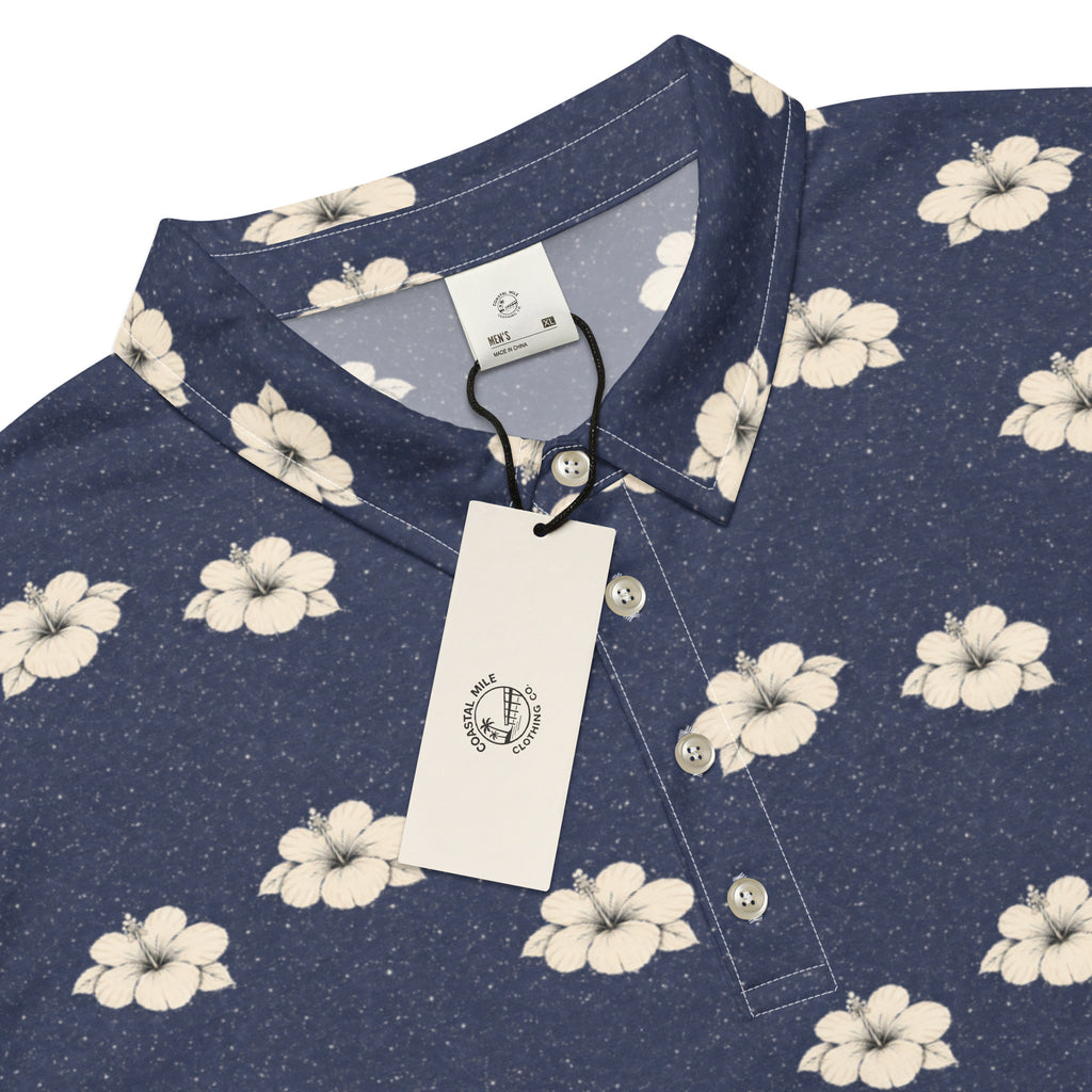 Indigo Floral Slim Fit Polo